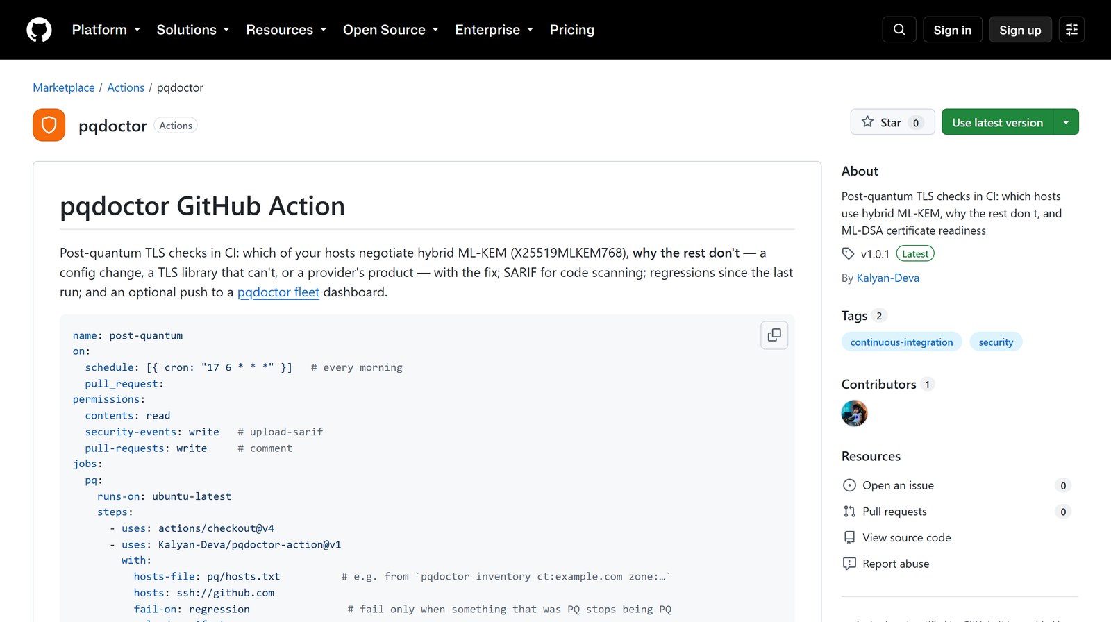 The pqdoctor GitHub Action, live on the GitHub Marketplace