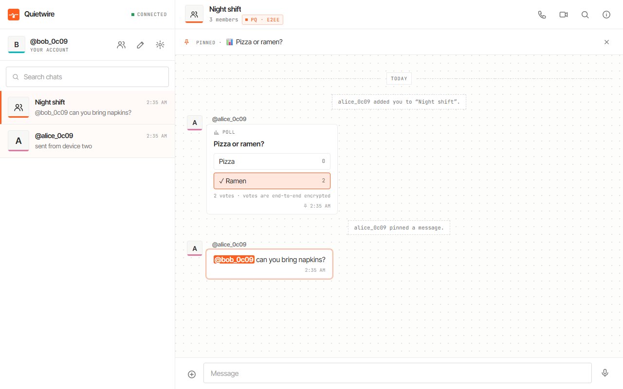 Group chat with polls, pins and mentions